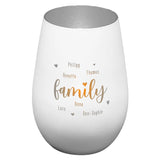 Windlicht - Family Weiss matt silber
