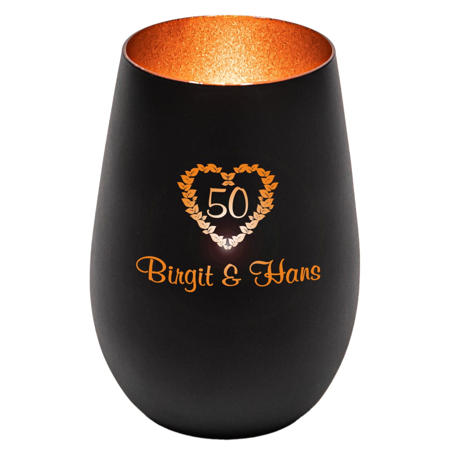 Windlicht - Goldene Hochzeit mit Personalisierung