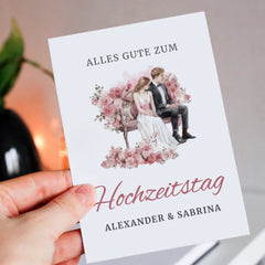 Grußkarte zur Hochzeit Romantikzauber