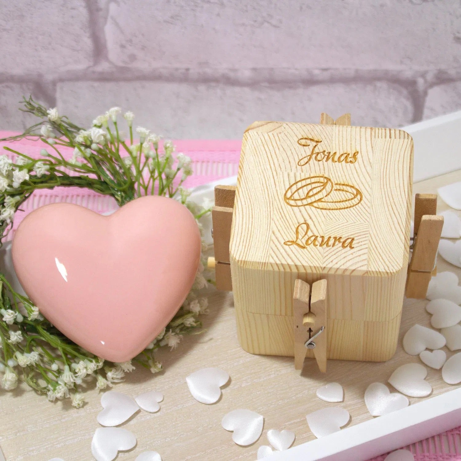 Beziehungskiste - mit Personalisierung zur Hochzeit Ringe graviert- Hochzeitsgeschenke