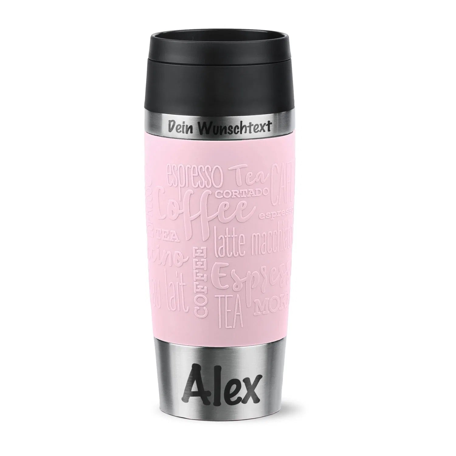Thermobecher Emsa - Travel Mug auf Wunsch mit Gravur Pastellrosa Wunschname +Wunschtext
