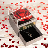 Geschenkbox Ewige Rose mit Halskette romantischer Liebesbeweis für deine Freundin- Weihnachtsgeschenk für Frauen