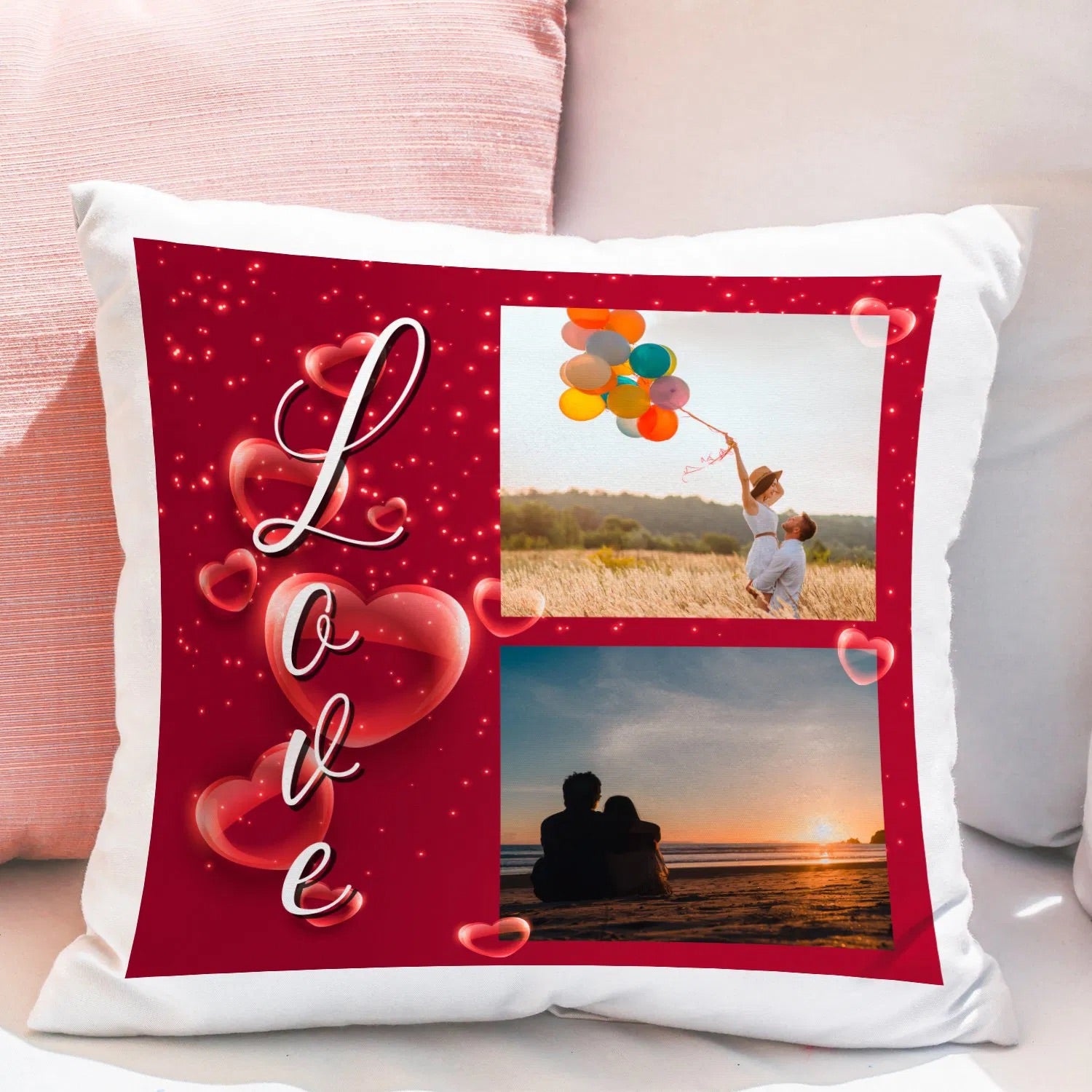 kuscheliges Foto-Kissen - Love- romantisches Geschenk zu Weihnachten oder zum Valentinstag