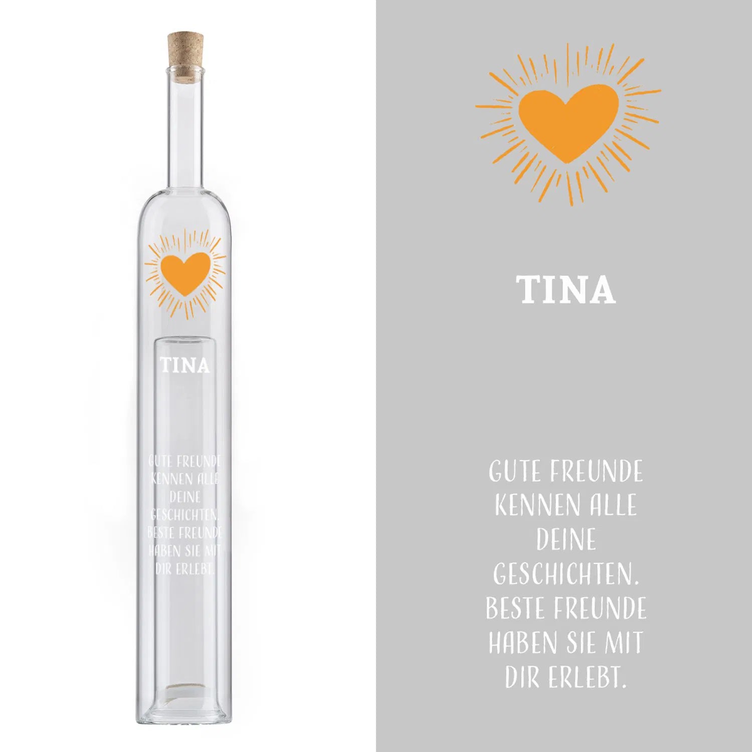 Geldgeschenkeflasche mit zweitem Hohlraum