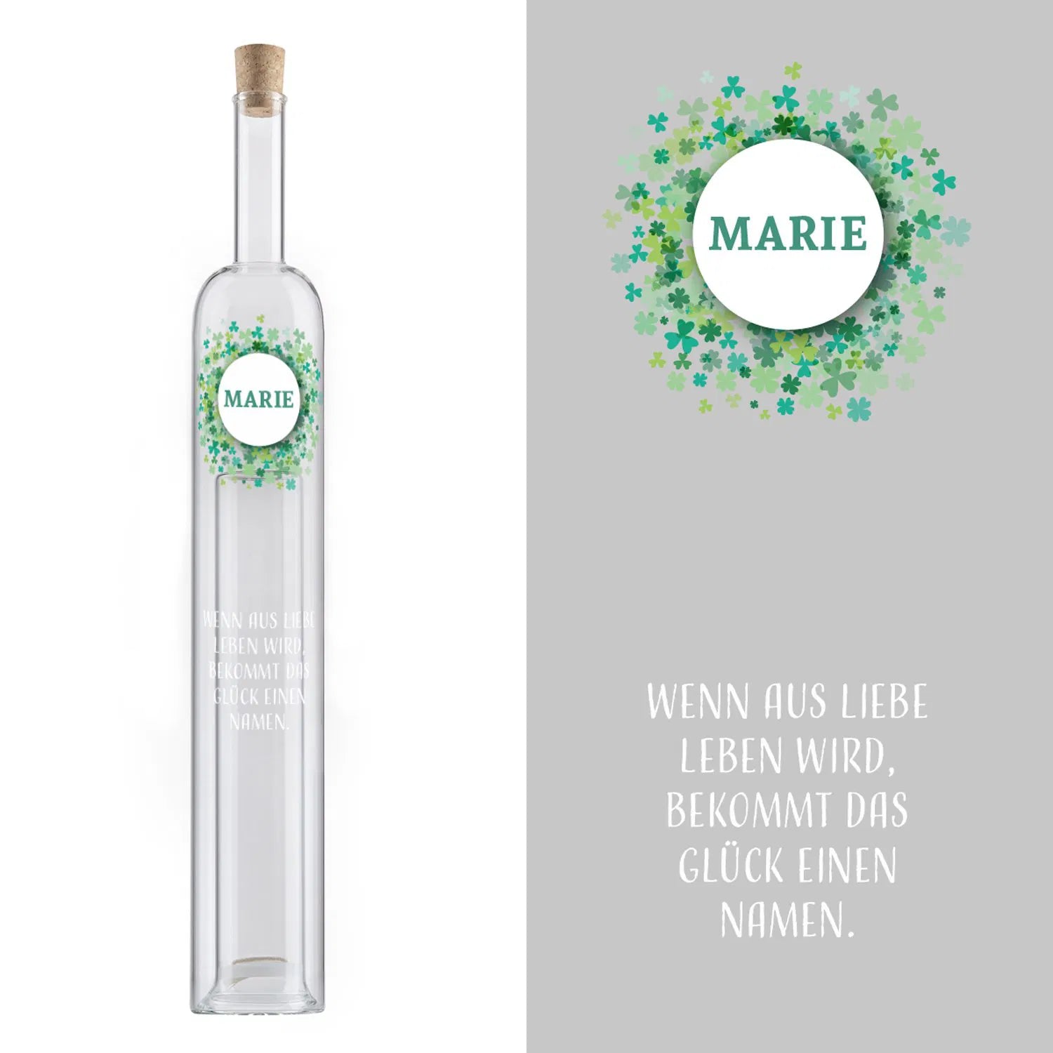 Geldgeschenkeflasche mit zweitem Hohlraum