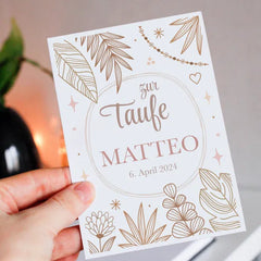 Grußkarte zur Taufe Boho Style