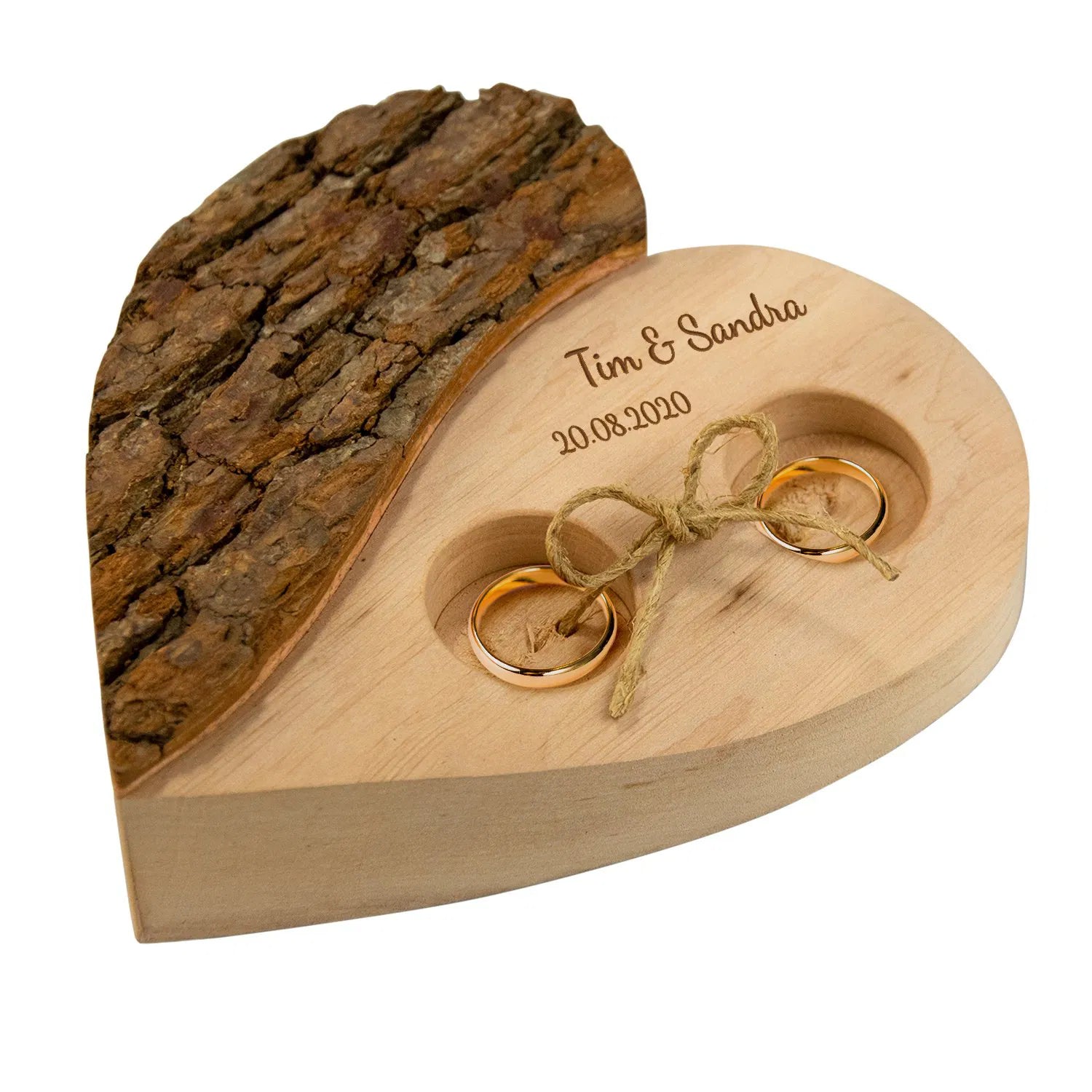 Holz Herz Ringkissen für Eheringe