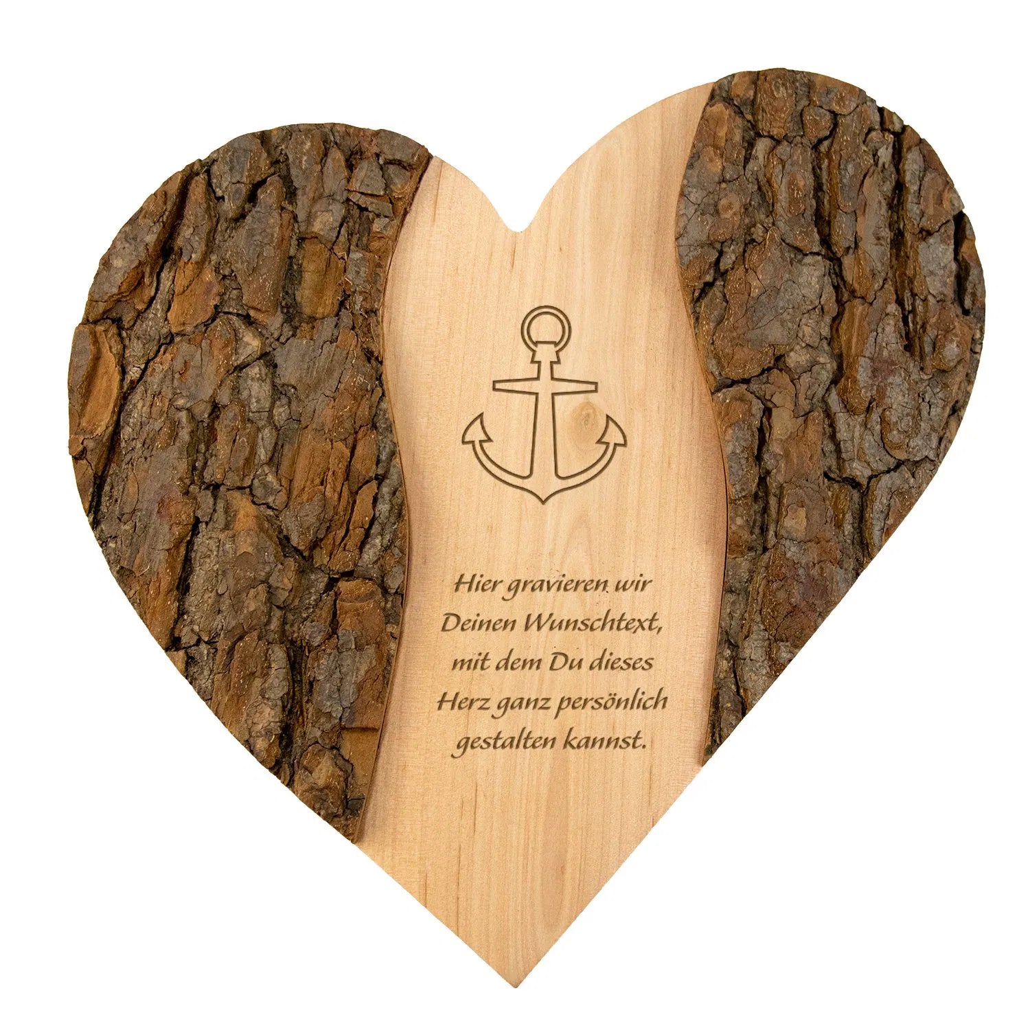 Holz Herz - Wunschtext