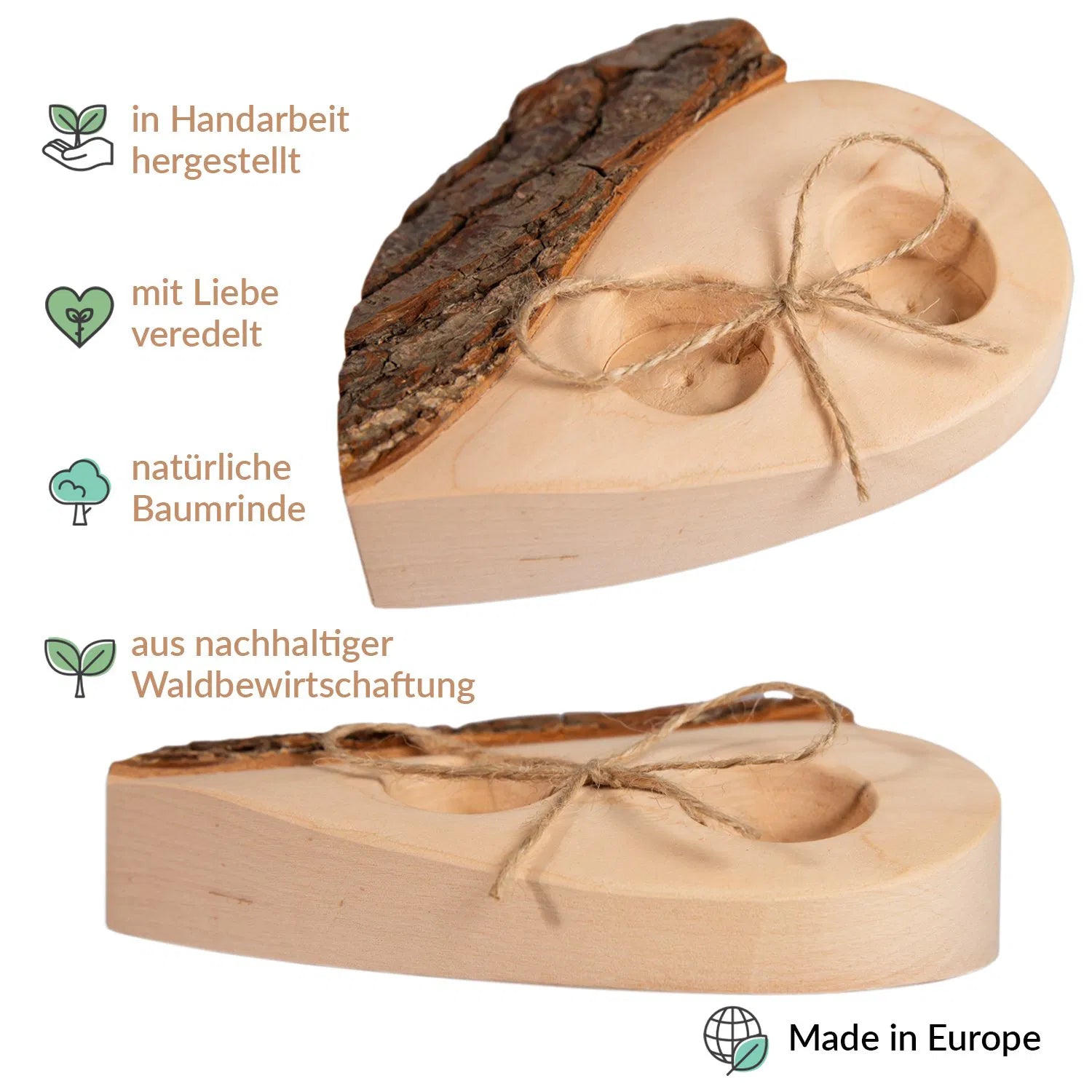 Holz Herz Ringkissen für Eheringe