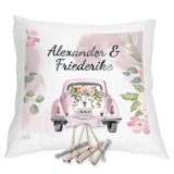 Personalisiertes Kissen Hochzeitsauto für Geldscheine