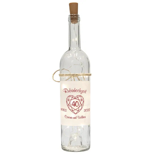LED Flasche - Rubinhochzeit