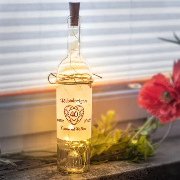 LED Flasche - Rubinhochzeit
