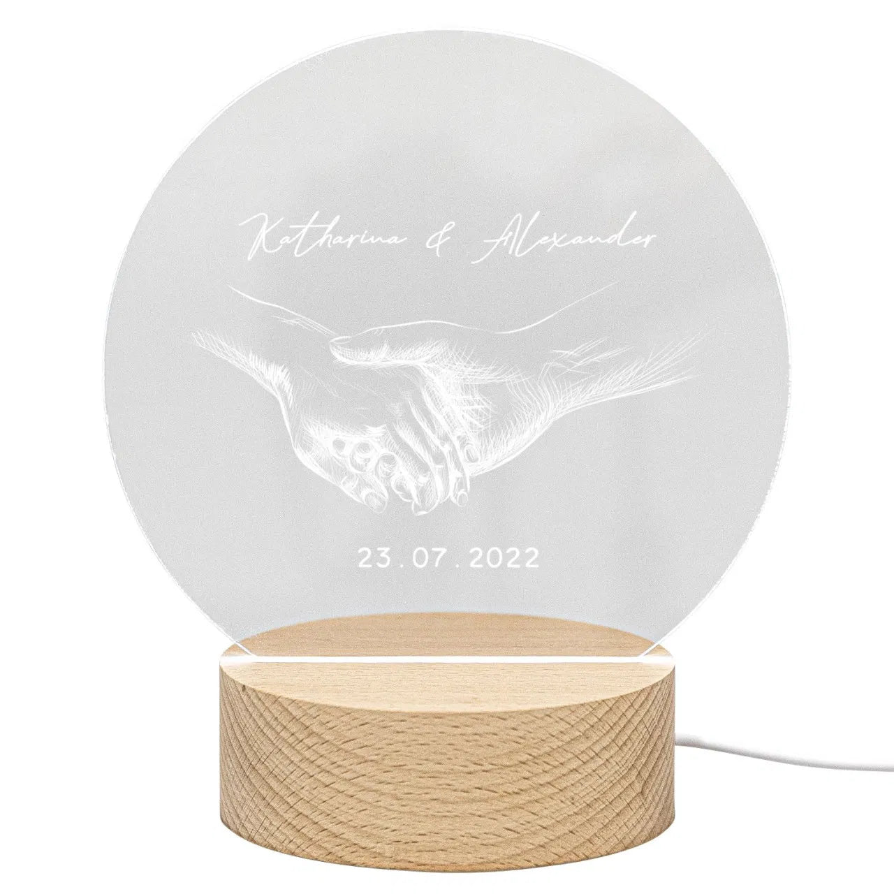 LED-Leuchte - Hand in Hand Holz