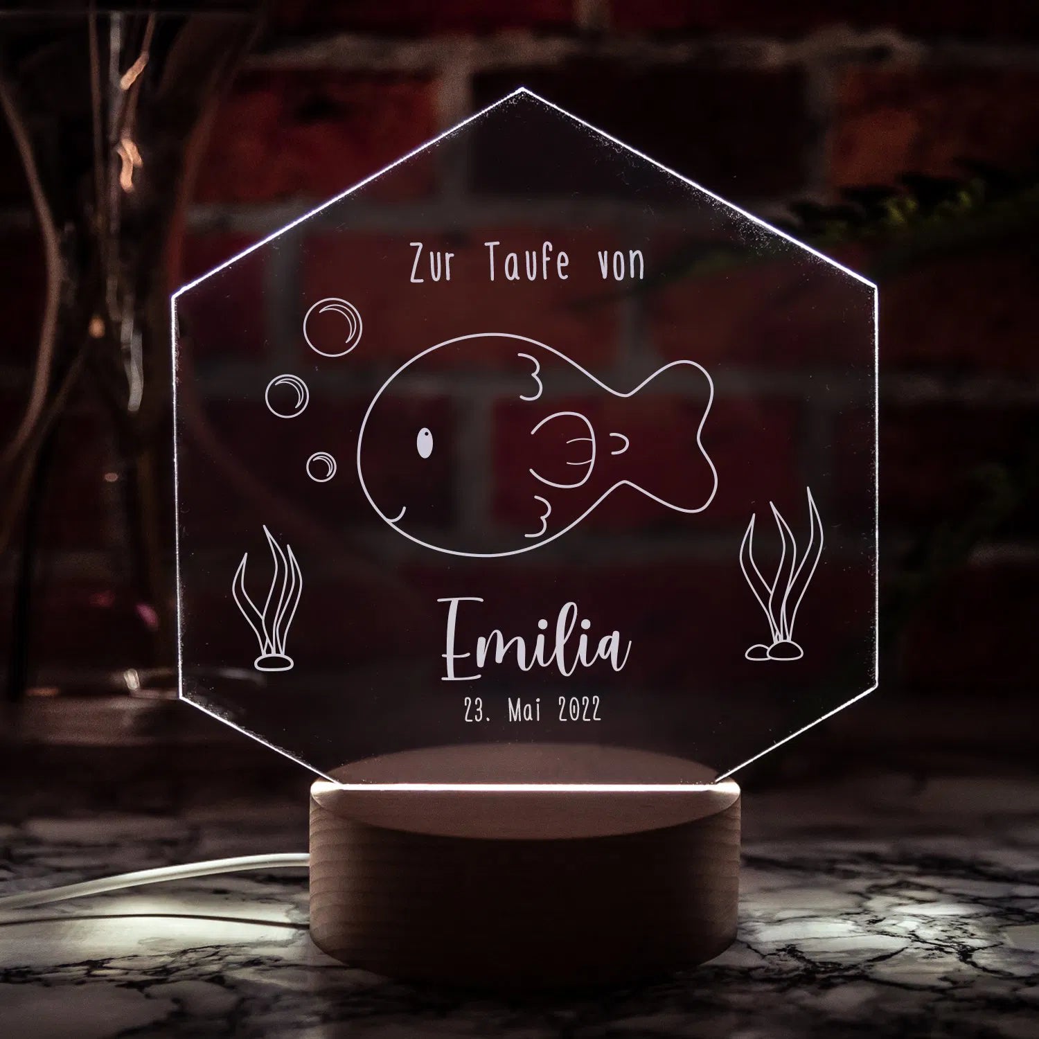 LED-Leuchte zur Taufe mit Personalisierung