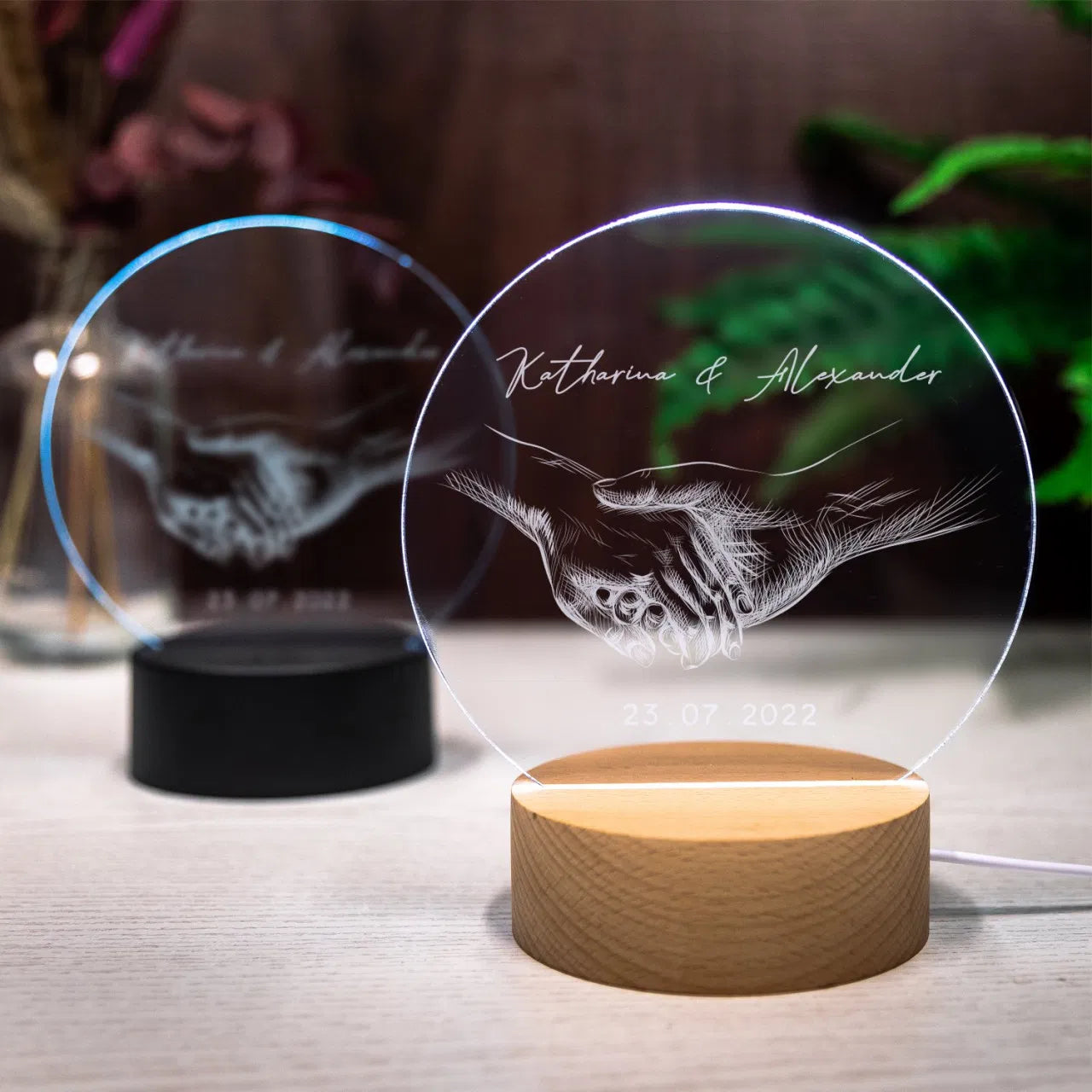 LED-Leuchte - Hand in Hand Schwarz
