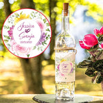 LED Flasche zur Hochzeit bunte Blumen im Kreis