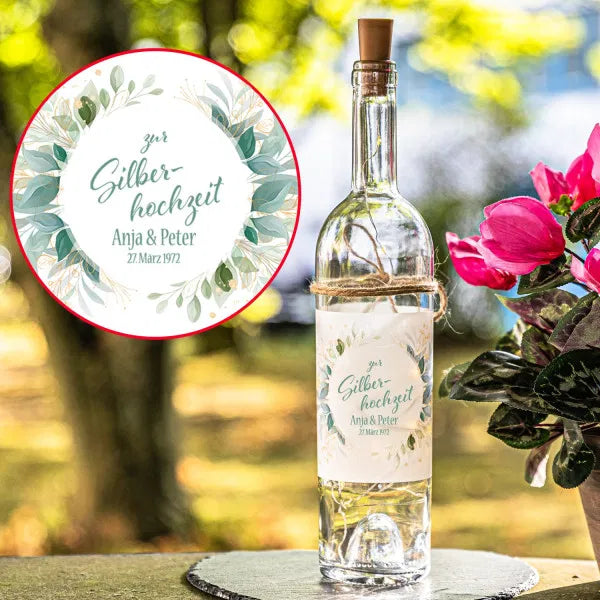 LED Flasche zur Silberhochzeit