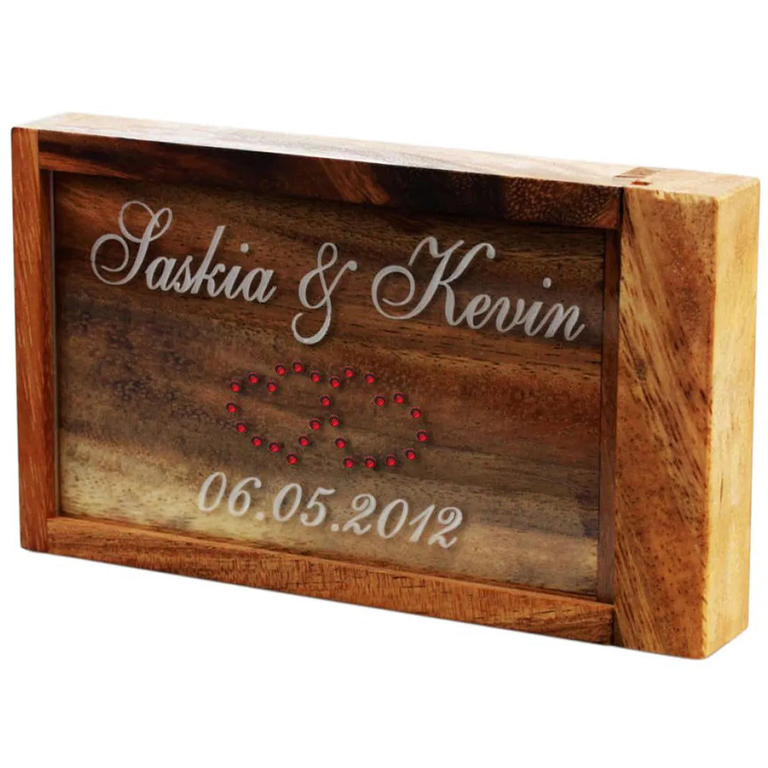Magische Geldgeschenkebox - Hochzeit Herzen aus Strass