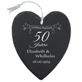 Schieferherz - Goldene Hochzeit mit Personalisierung