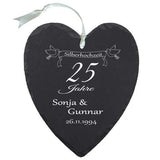Schieferherz - Silberhochzeit mit Personalisierung
