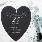 Schieferherz - Silberhochzeit mit Personalisierung