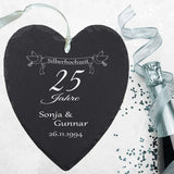 Schieferherz - Silberhochzeit mit Personalisierung