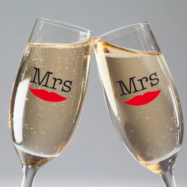 Sektglas-Set Hipster Mr&Mrs Mrs & Mrs