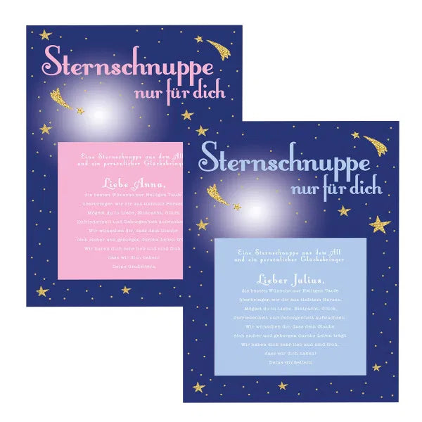 Sternschnuppe kaufen - Echte Meteoriten Zur Taufe rosa
