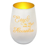 Windlicht - Engel Ohne Flügel Weiss matt gold