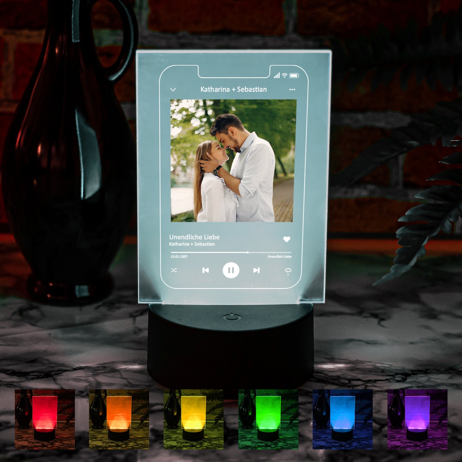 LED-Leuchte - Smartphone "Unendliche Liebe" mit Foto
