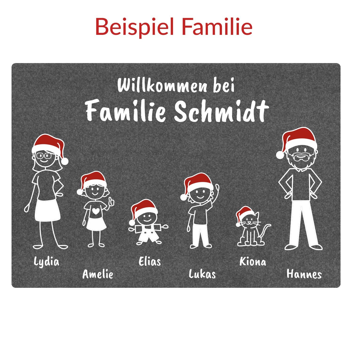 Fußmatte - Comic Familie - Weihnachtsedition