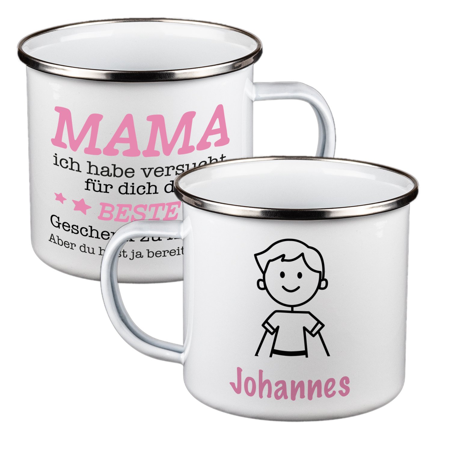 Emaille Tasse - Das beste Geschenk für Mama