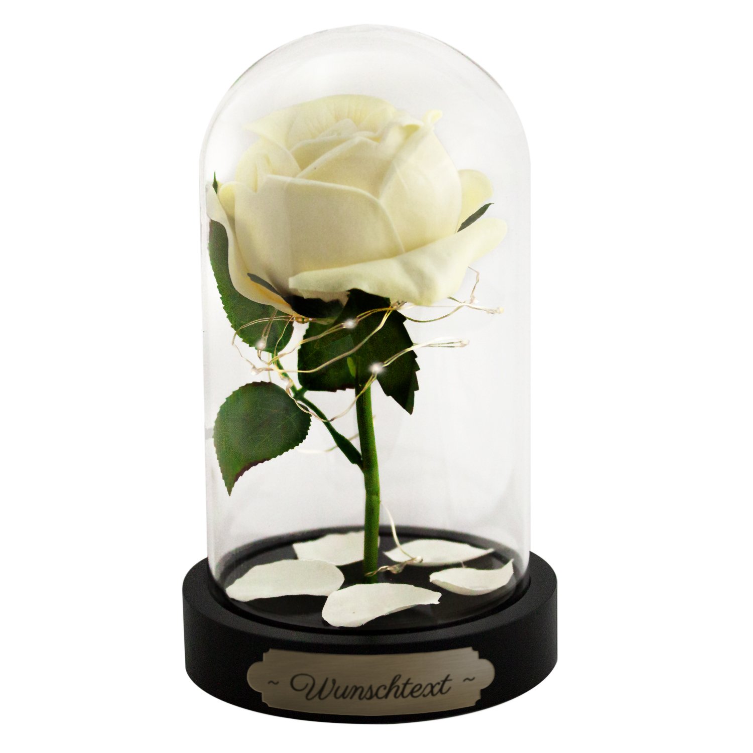 Ewige Rose im Glas mit  Personalisierung